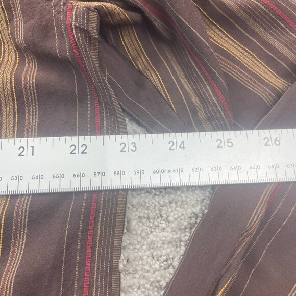 PRANA Button Up Shit Long Sleeve Men Large L Brown Stripe Casual - Picture 6 of 7